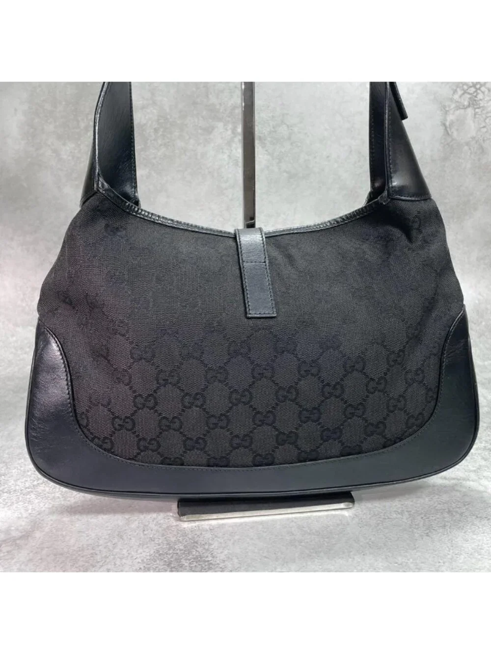 Gucci GG Shoulder Bag Jackie Black Leather